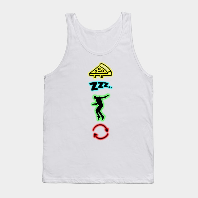 Neon Eat Sleep Rave Repeat Tank Top by PNPTees